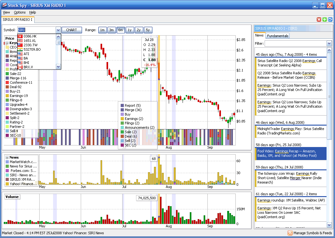 Windows 7 Stock Spy - RSS Stock News Charts 1.90 full